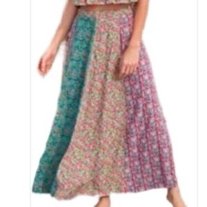 NATURAL LIFE Valentina Floral Multi-Color Maxi Skirt SZ M 10-12